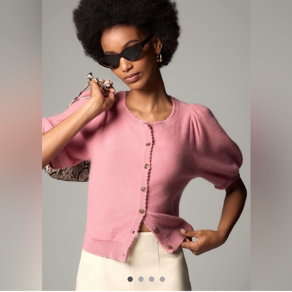 Anthropologie Maeve Puff Sleeve Cardigan Sweater XL - Picture 1 of 10